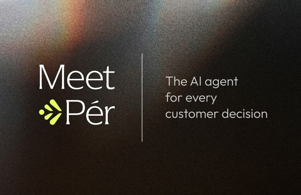 Amperity press image announcing Pér, an AI agent for customer decisions, October 2026.