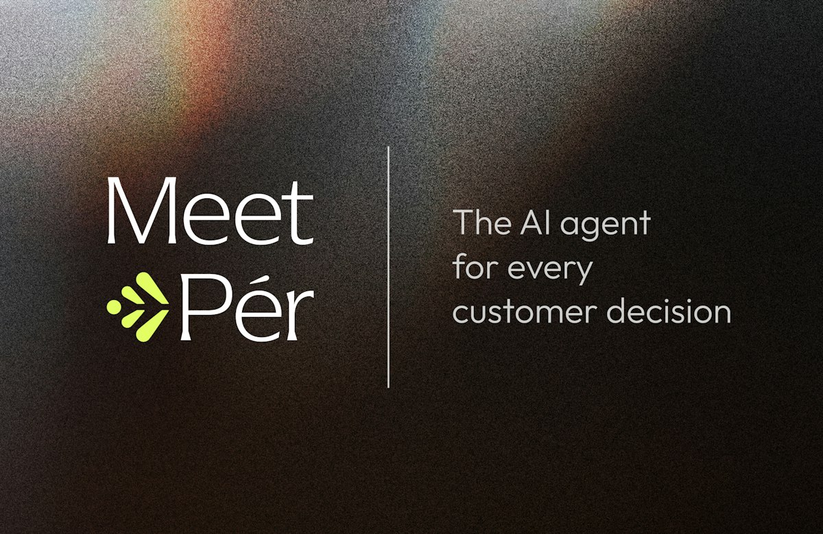 Amperity press image announcing Pér, an AI agent for customer decisions, October 2026.