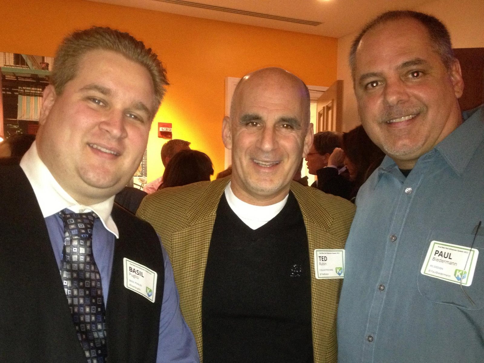 Basil Puglisi with Ted Rubin of Collective Bias and Paul Biedermann of RE:DESIGN at the Kred New York Influencers Summit